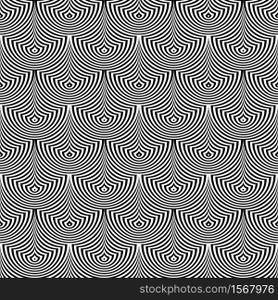Vector abstract geometric forms background with distortion effect. Rhythmic graphics seamless pattern. Vector background with distortion effect