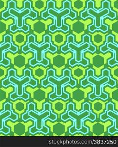 vector abstract geometric kaleidoscopic blue green seamless pattern&#xA;
