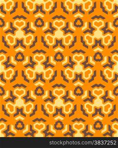 vector abstract geometric kaleidoscopic yellow orange brown seamless pattern&#xA;