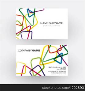 Vector abstract geometric rainbow polygons. Professional business card