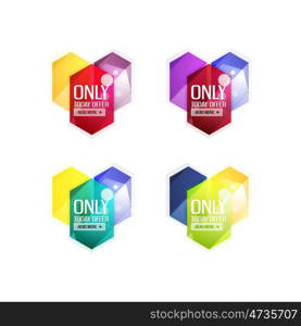 Vector abstract geometric sale labels, tags and banners