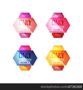 Vector abstract geometric sale labels, tags and banners