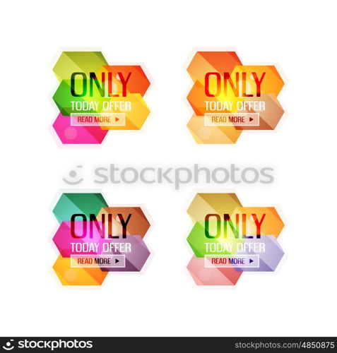 Vector abstract geometric sale labels, tags and banners