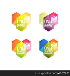 Vector abstract geometric sale labels, tags and banners