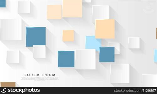 Vector Abstract geometric shape. 3d square paper background.Vector Illustration For Wallpaper, Banner, Background, Card, landing page , etc