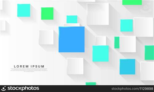 Vector Abstract geometric shape. 3d square paper background.Vector Illustration For Wallpaper, Banner, Background, Card, landing page , etc