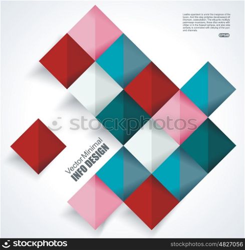 Vector Abstract geometric shape from color rhombus.