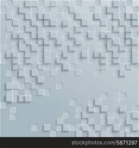 Vector Abstract geometric shape from gray cubes. White squares
