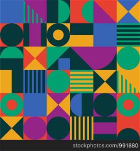 vector abstract geometric shape pattern. colorful graphic background template for poster or banner. flat geometric elements for modern print pattern