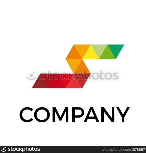 Vector abstract geometric sign with triangles, letter z