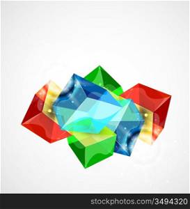 Vector abstract glass cube background