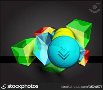 Vector abstract glass cube background