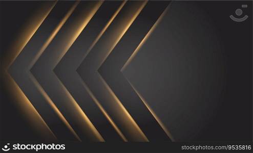Vector abstract gold and black background with glow effect and shadow