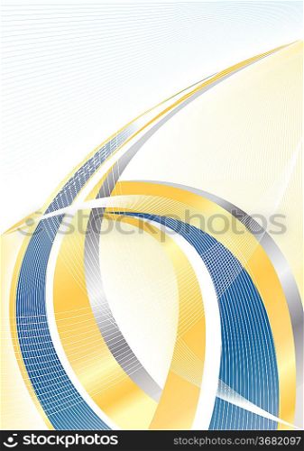 ""Vector abstract gold and blue background; clip-art""