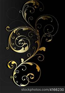 vector abstract gold floral background