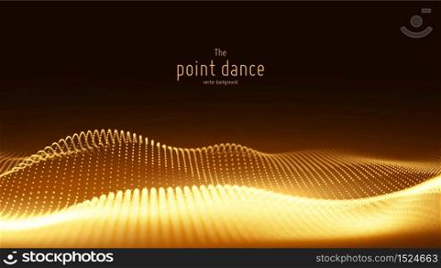 Vector abstract golden particle wave, points array, shallow depth of field. Futuristic illustration. Technology digital splash or explosion of data points. Point dance waveform. Cyber UI, HUD element. Vector abstract golden particle wave, points array, shallow depth of field. Futuristic illustration. Technology digital splash or explosion of data points. Point dance waveform. Cyber UI, HUD element.