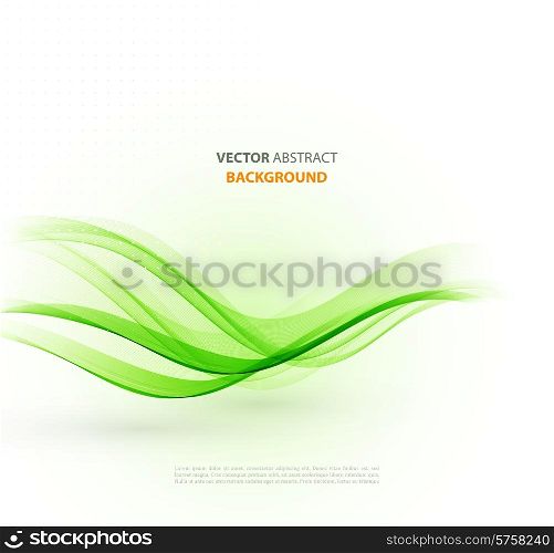 Vector Abstract green curved lines background. Brochure design. Abstract curved lines background. Template brochure design