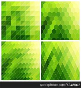 Vector Abstract Green Geometric Background Set