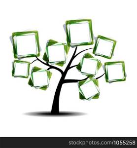 Vector Abstract green tree with messages