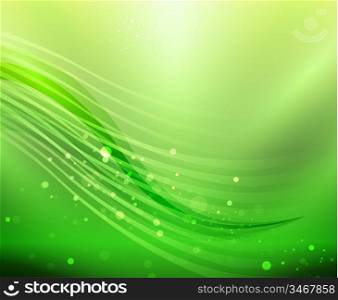 Vector abstract green wave background
