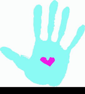 vector abstract handprint with love symbol