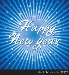 vector abstract happy new year background with radial star burst
