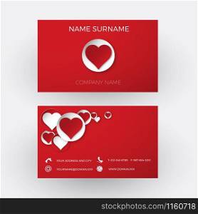 Vector Abstract hearts background. Love Business card