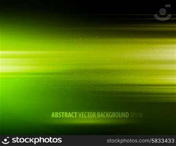 vector abstract horizontal energy design against dark background. Vector abstract horizontal energy design green color on dark background