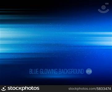 vector abstract horizontal energy design against dark background. Vector abstract horizontal energy design blue color on dark background