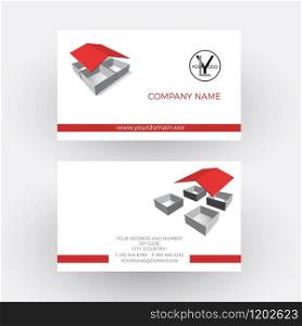 Vector abstract house, concept of builder. Business card
