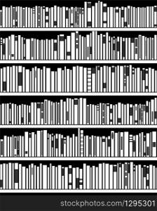 vector abstract illustration of black and white modern bookshelf