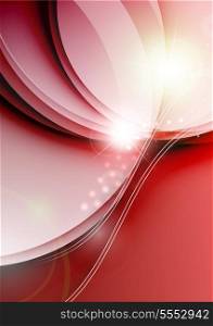 Vector abstract illustration of elegant color waves design with light flares