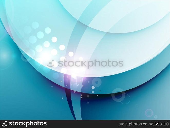 Vector abstract illustration of elegant color waves design with light flares