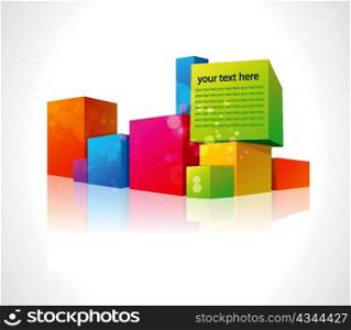 vector abstract illustration with colorful boxes