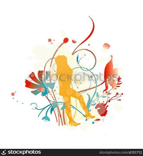 vector abstract illustration with floral