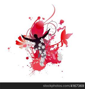 vector abstract illustration with floral