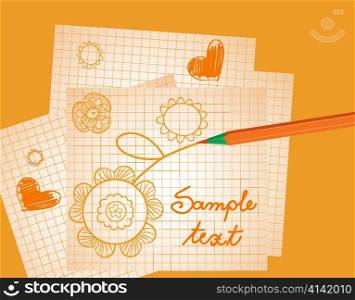 vector abstract illustration with pencil