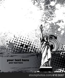 vector abstract ilustration with statue of liberty