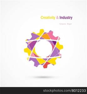Vector abstract industrial logo design.Gear logo.Cog logo icon. Abstract gear logo template,company logo.Education,industrial,science and technology icon.