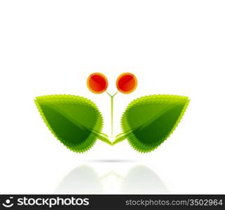 Vector abstract leaf butterfly. Nature concept