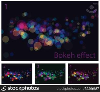 Vector abstract lights bokeh effects. No transparency and effects. EPS v.8