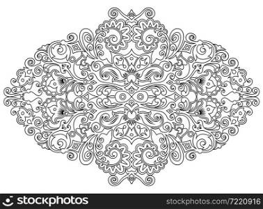 Vector abstract line art nature decorative ethnic ornamental illustration.. Vector abstract line art nature decorative ethnic illustration.