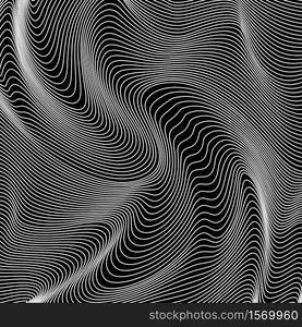 Vector abstract lines pattern. Waves background with distortion effect. Optical illusion.. Vector abstract lines pattern. Waves background