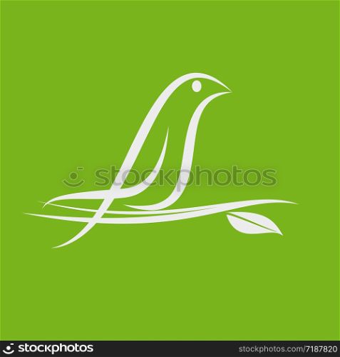 vector abstract logo bird on branch