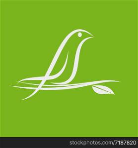 vector abstract logo bird on branch