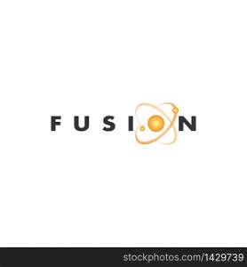 Vector abstract logo design for business. Fusion sign.