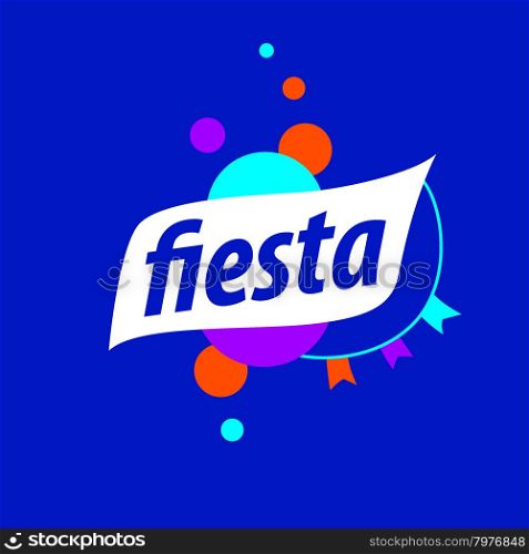 vector abstract logo for the fiesta on a blue background