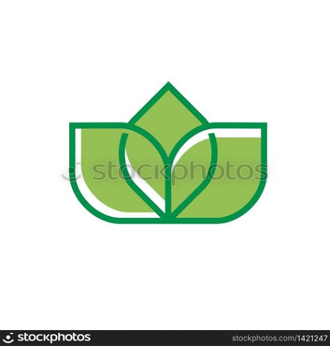 Vector abstract logo green flower. Spa and relax concept