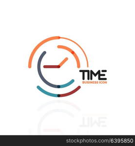 Vector abstract logo idea, time concept or clock business icon. Creative logotype design template. Vector abstract logo idea, time concept or clock business icon. Creative logotype design template, linear flat thin line design