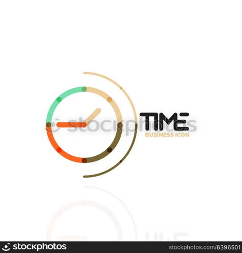 Vector abstract logo idea, time concept or clock business icon. Creative logotype design template. Vector abstract logo idea, time concept or clock business icon. Creative logotype design template, linear flat thin line design